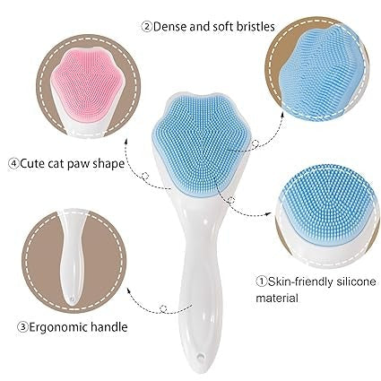 1 Pcs Silicone Face Scrubber Exfoliating Brush, Manual Handheld Massager, Facial Cleansing And Blackhead Scrubber, Soft Bristles For Face Skincare