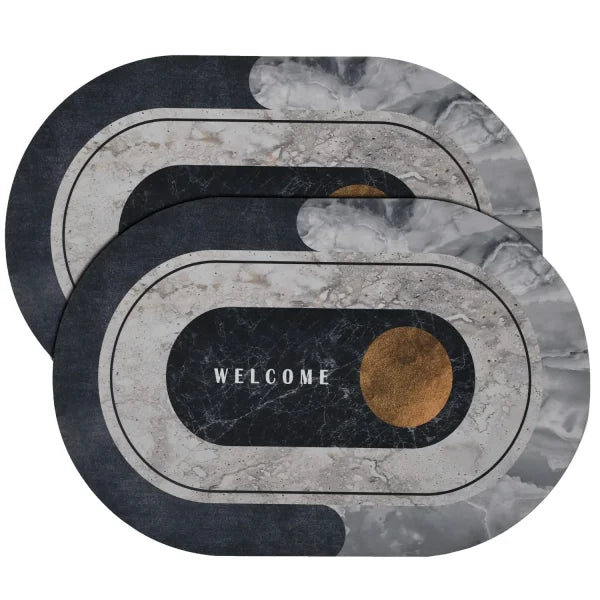 Bath Mat Super Absorbent Quick Drying Bathroom Rugs Non Slip Kitchen Entrance Doormat Modern Napa Skin Floor Mats Home Decor (only round shape) (random colors)