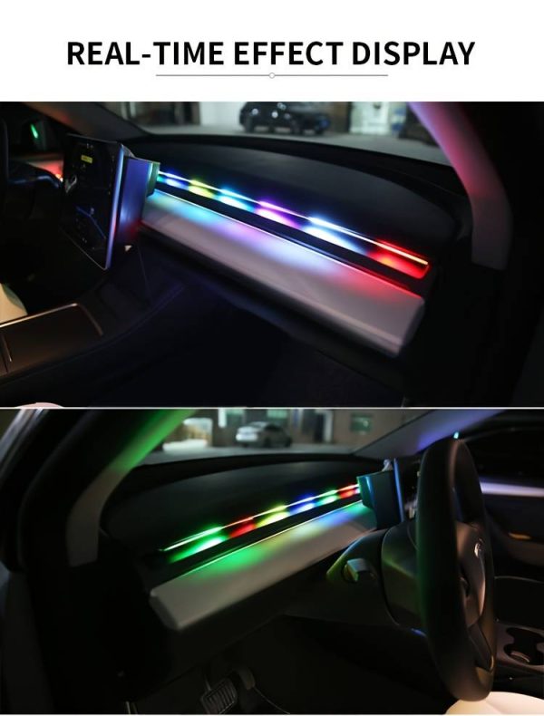 LED Symphony Ambient Light For Car Interior USB Decoration Atmosphere Neon RGB Rainbow Acrylic Strip APP Remote Control