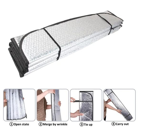 Universal Car Front Wind Screen Foldable Foil Curtains Sun Shade For Summer