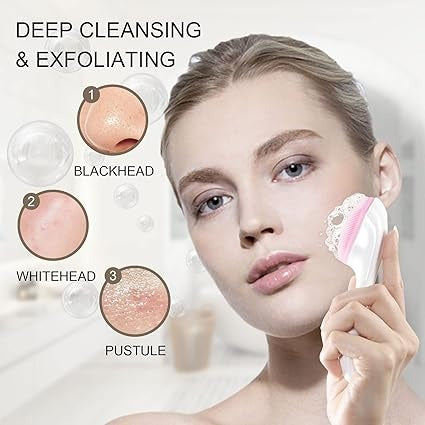 1 Pcs Silicone Face Scrubber Exfoliating Brush, Manual Handheld Massager, Facial Cleansing And Blackhead Scrubber, Soft Bristles For Face Skincare