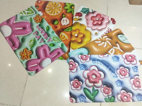 3D Visual Anti-Slip Absorbent Mat, Bath Mat Rug, Quick Dry Super Absorbent Non-Slip Thin Bathroom Rugs Fit Under Door Random color