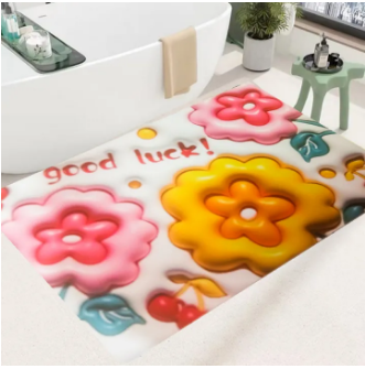 3D Visual Anti-Slip Absorbent Mat, Bath Mat Rug, Quick Dry Super Absorbent Non-Slip Thin Bathroom Rugs Fit Under Door Random color