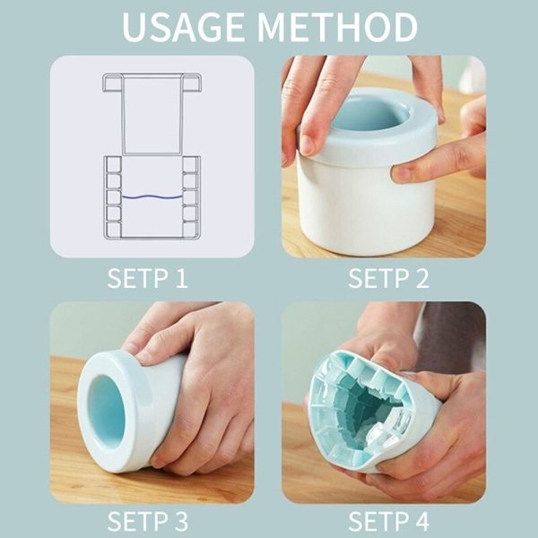 Silicone Ice Cube Maker & Ice Bucket Cup Mold (random Color)