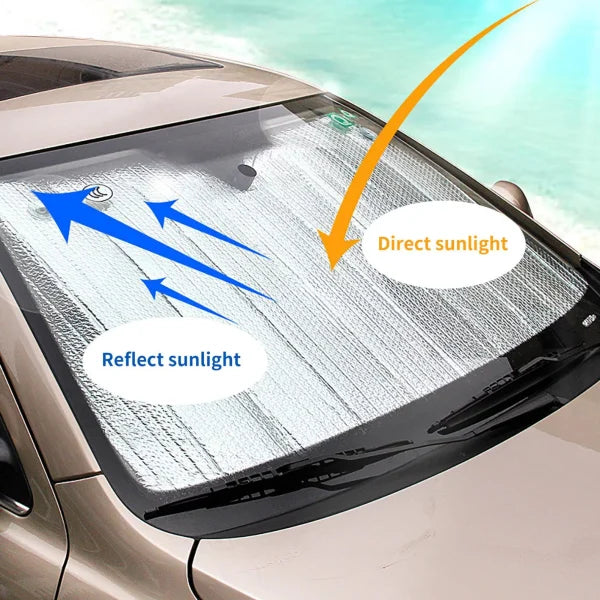 Universal Car Front Wind Screen Foldable Foil Curtains Sun Shade For Summer